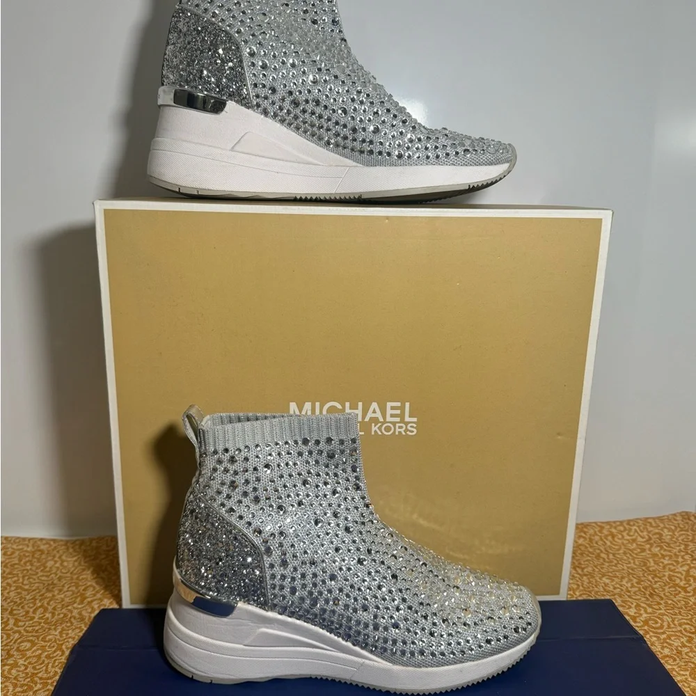Michael Kors Silver Crystal Sneakers - Picture 2 of 8